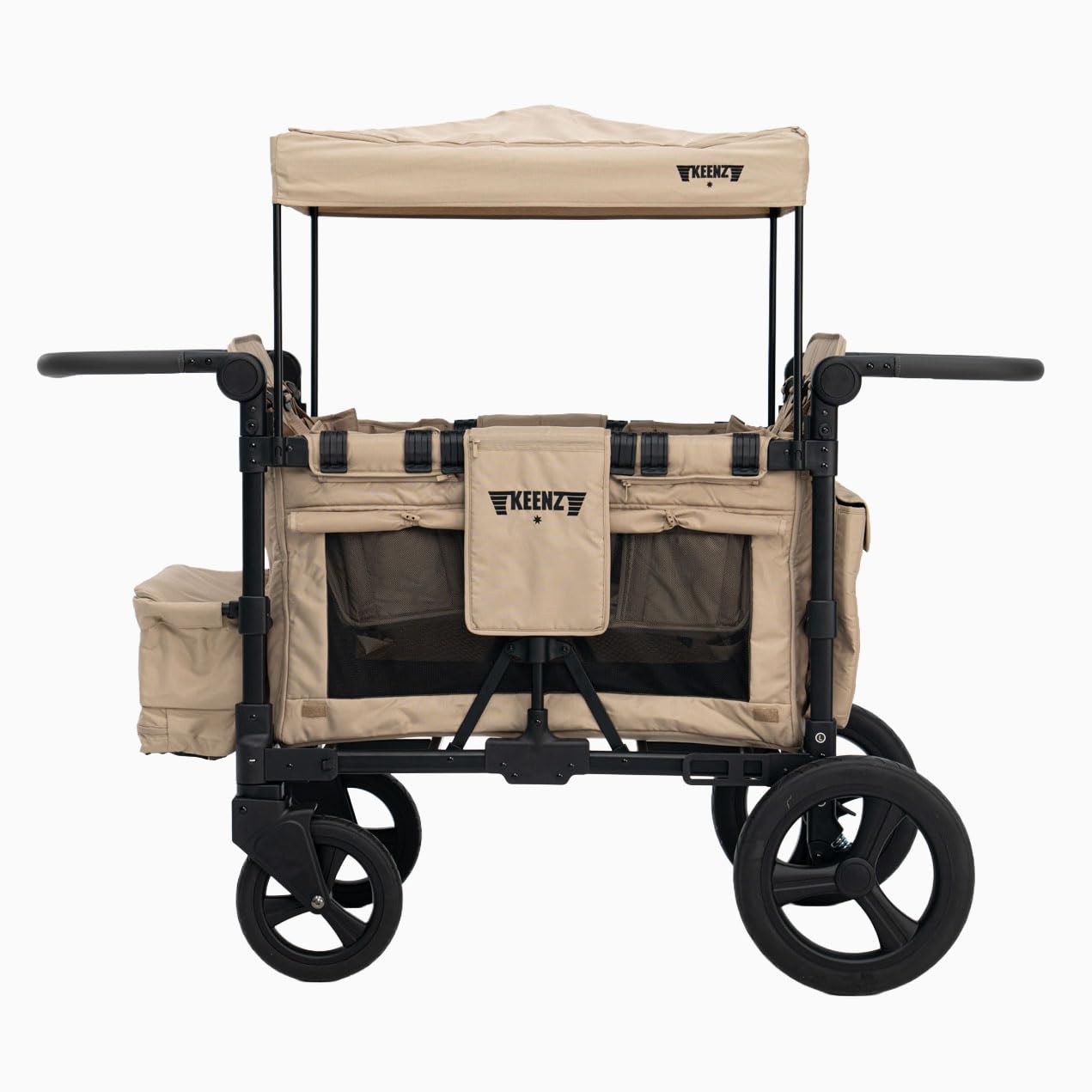 All-Terrain Wagon Stroller for 4 Kids with Reclining Seats, Cooler & Push-Pull Handle