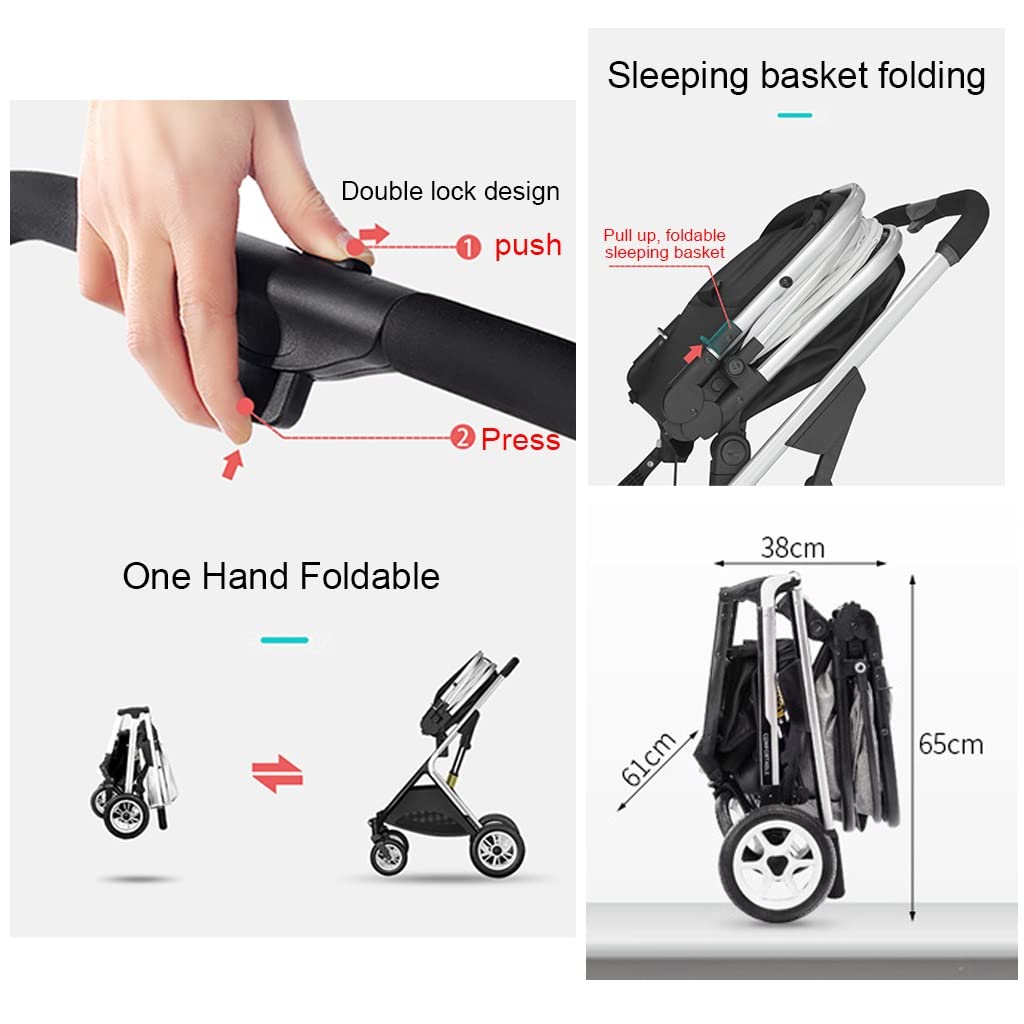 Twin Stroller for Newborn and Toddler with Independent Seats & One-Hand Fold Compact Design