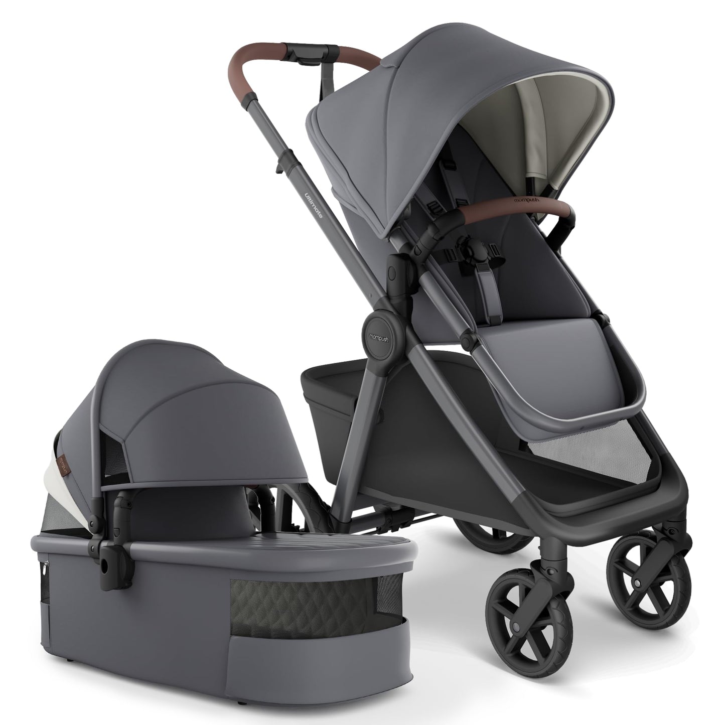 Full-Size Stroller with Bassinet, Newborn to Toddler Convertible Design