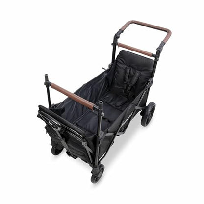 Push & Pull Collapsible Wagon Stroller for 2 Kids with 5-Point Harnesses & Removable Sun Canopy