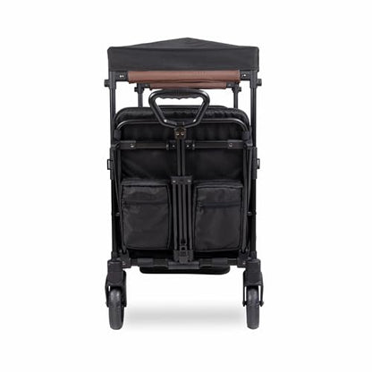 Push & Pull Collapsible Wagon Stroller for 2 Kids with 5-Point Harnesses & Removable Sun Canopy