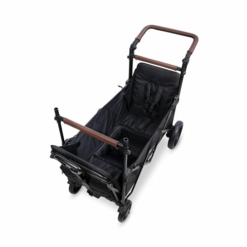 Push & Pull Collapsible Wagon Stroller for 2 Kids with 5-Point Harnesses & Removable Sun Canopy