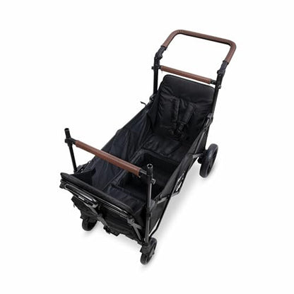 Push & Pull Collapsible Wagon Stroller for 2 Kids with 5-Point Harnesses & Removable Sun Canopy