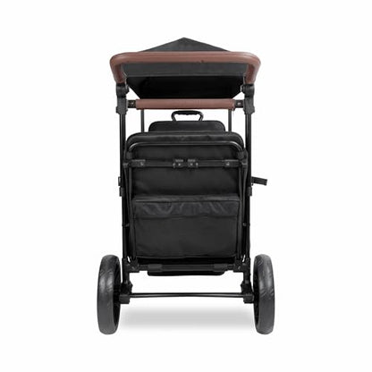 Push & Pull Collapsible Wagon Stroller for 2 Kids with 5-Point Harnesses & Removable Sun Canopy