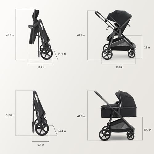 2-in-1 Convertible Baby Stroller with Pram Mode, Reversible Seat & Large UPF 50+ Canopy