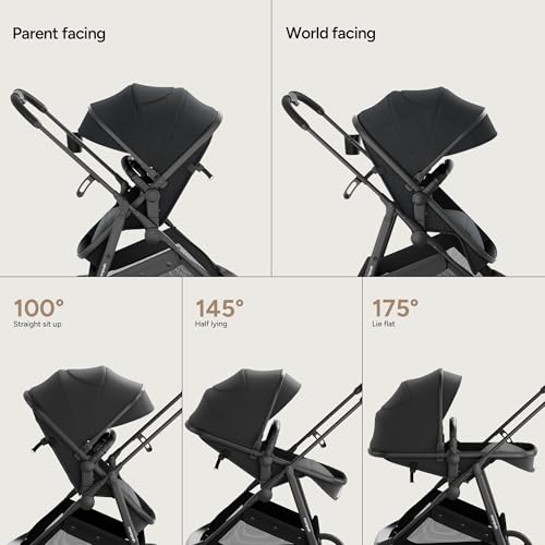2-in-1 Convertible Baby Stroller with Pram Mode, Reversible Seat & Large UPF 50+ Canopy