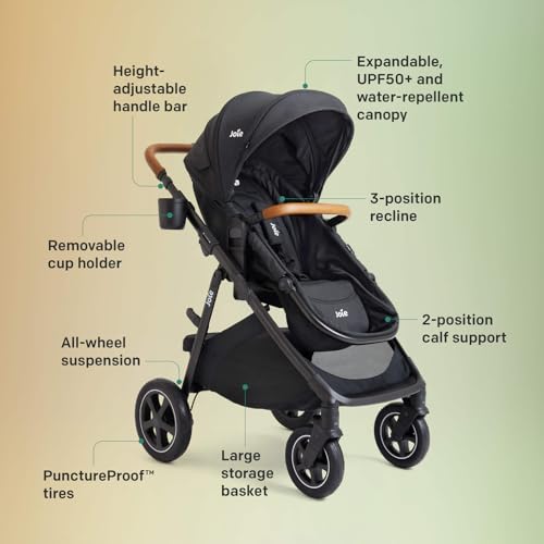 4-in-1 Convertible Stroller with Pram Mode, Reversible Seat & All-Terrain Design