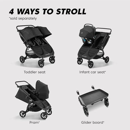 Baby Jogger City Mini GT2 All-Terrain Lightweight Stroller with Forever Air Tires One-Hand Fold and All-Wheel Suspension Pike Exclusive Includes Belly Bar Leatherette Handlebar & Premium Fabric