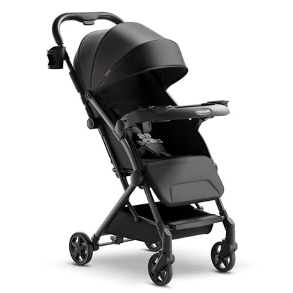 Lightweight Travel Stroller with One-Hand Fold, Snack Tray & Airplane-Ready Compact Design