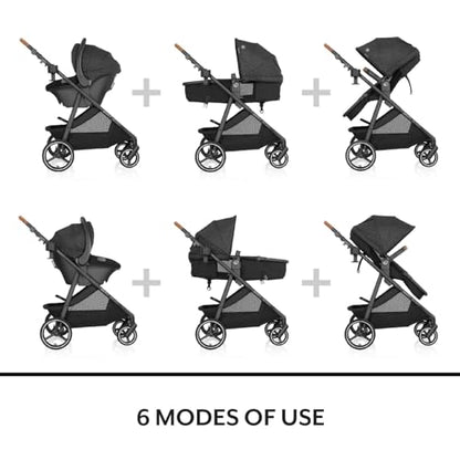 Travel System Stroller with Rotating Infant Car Seat & Lightweight Modular Design