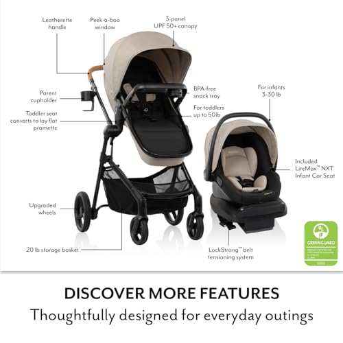 Travel System Stroller with Infant Car Seat & Base, Compact Fold Design