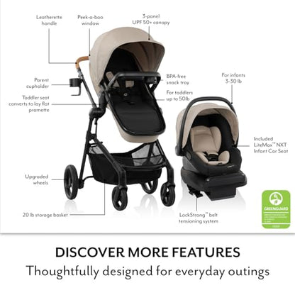 Travel System Stroller with Infant Car Seat & Base, Compact Fold Design