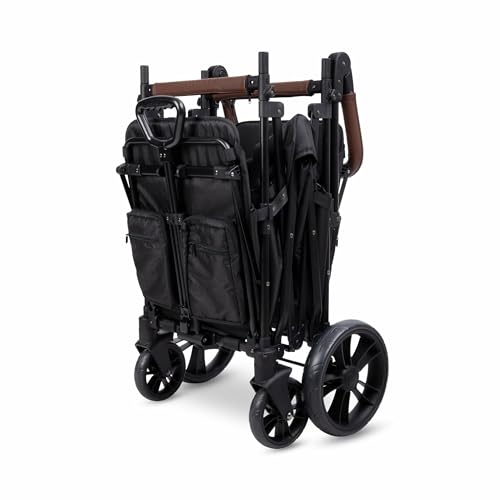 Push & Pull Collapsible Wagon Stroller for 2 Kids with 5-Point Harnesses & Removable Sun Canopy