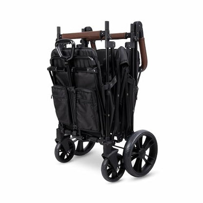 Push & Pull Collapsible Wagon Stroller for 2 Kids with 5-Point Harnesses & Removable Sun Canopy