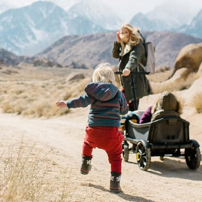 All-Terrain Off-Road Wagon Stroller for Kids with Push/Pull Steering & Collapsible Design