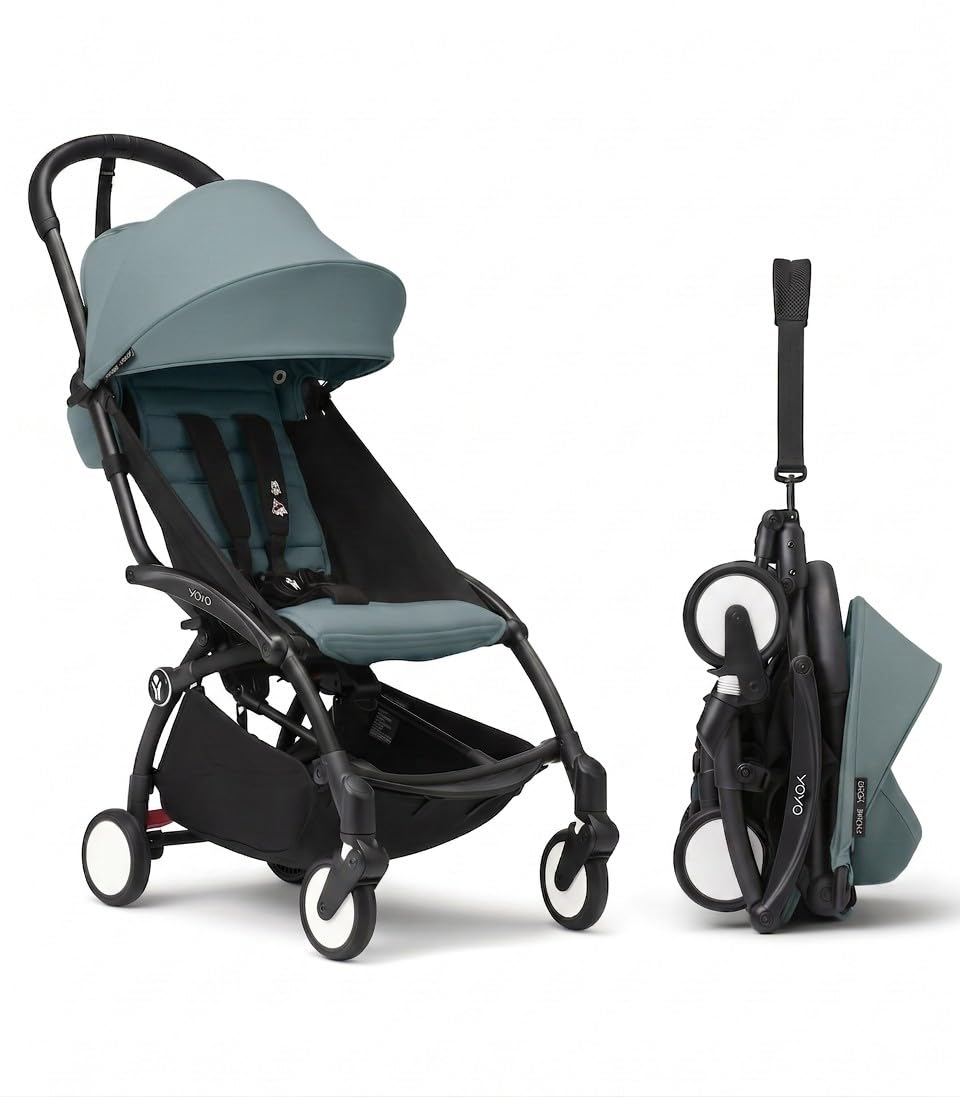 Ultra-Compact Lightweight Travel Stroller with One-Hand Fold & Includes Seat Cushion & Canopy