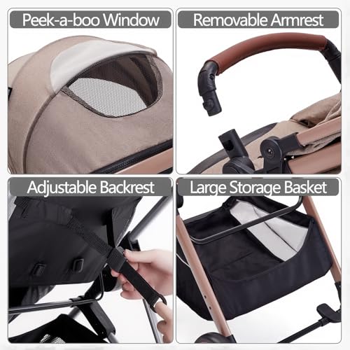 2-in-1 Convertible Baby Stroller with Bassinet Mode & Reversible Seat