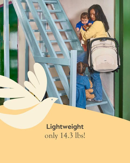 Ultra-Compact Lightweight Travel Stroller with One-Hand Fold, Reclining Seat & UPF 50+ Canopy