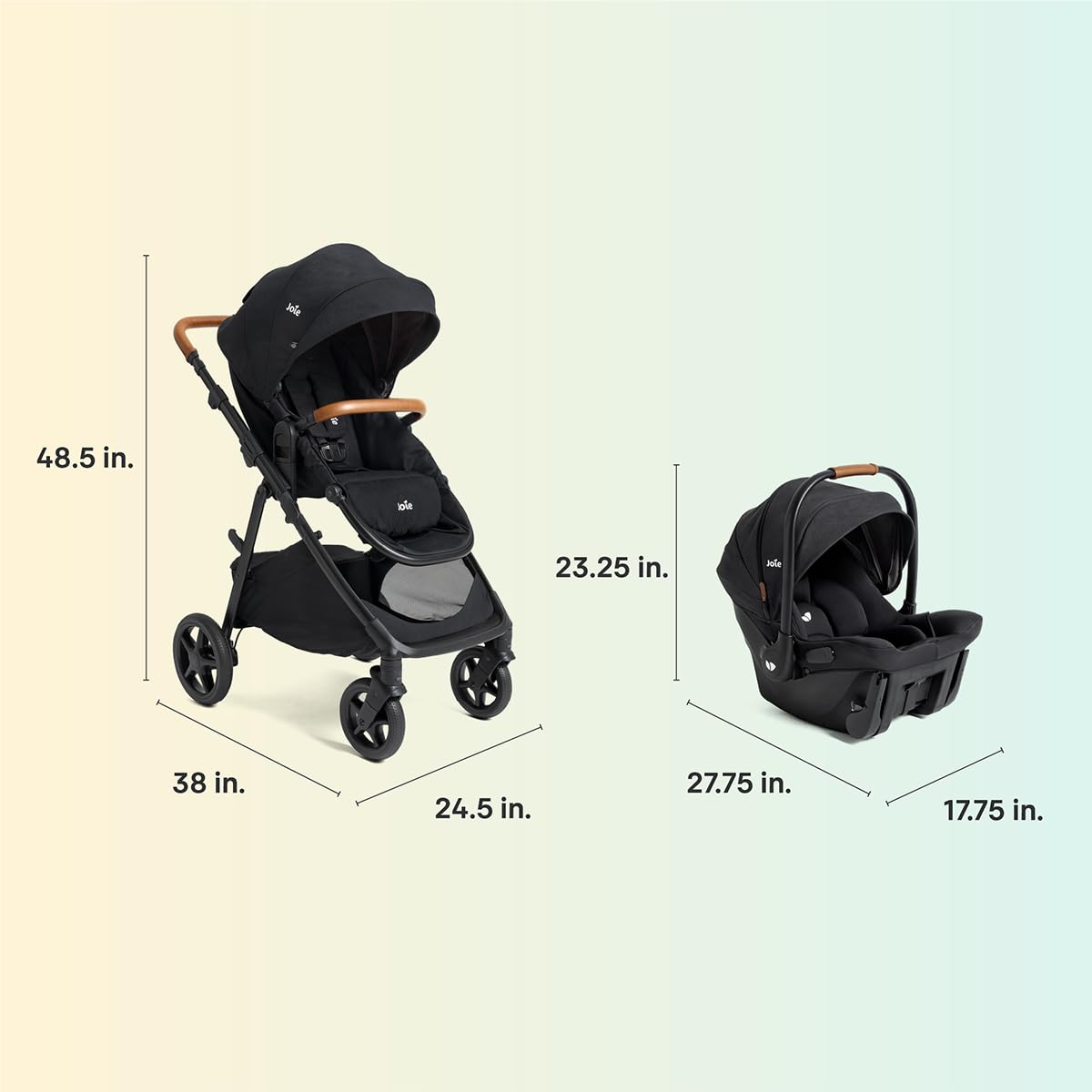4-in-1 Travel System Stroller with Infant Car Seat & All-Terrain Stroller Design