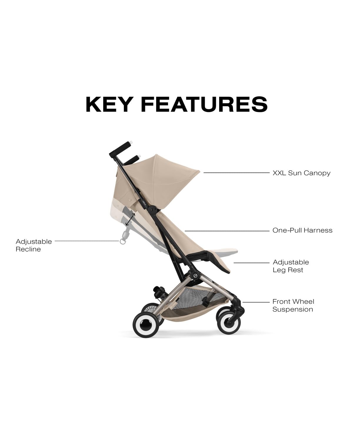 Ultra Lightweight Travel Stroller with One-Hand Recline & Airline Cabin Fold