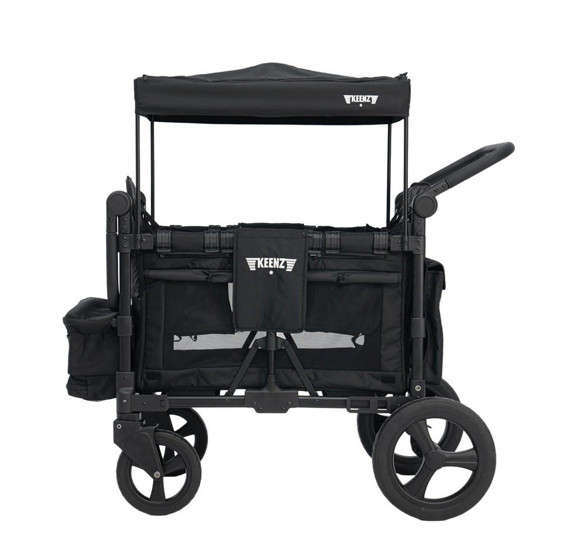 All-Terrain Wagon Stroller for 4 Kids with Reclining Seats, Cooler & Push-Pull Handle