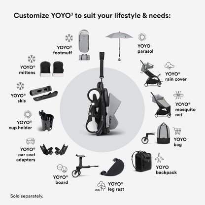 Ultra-Compact Lightweight Travel Stroller with One-Hand Fold & Includes Seat Cushion & Canopy