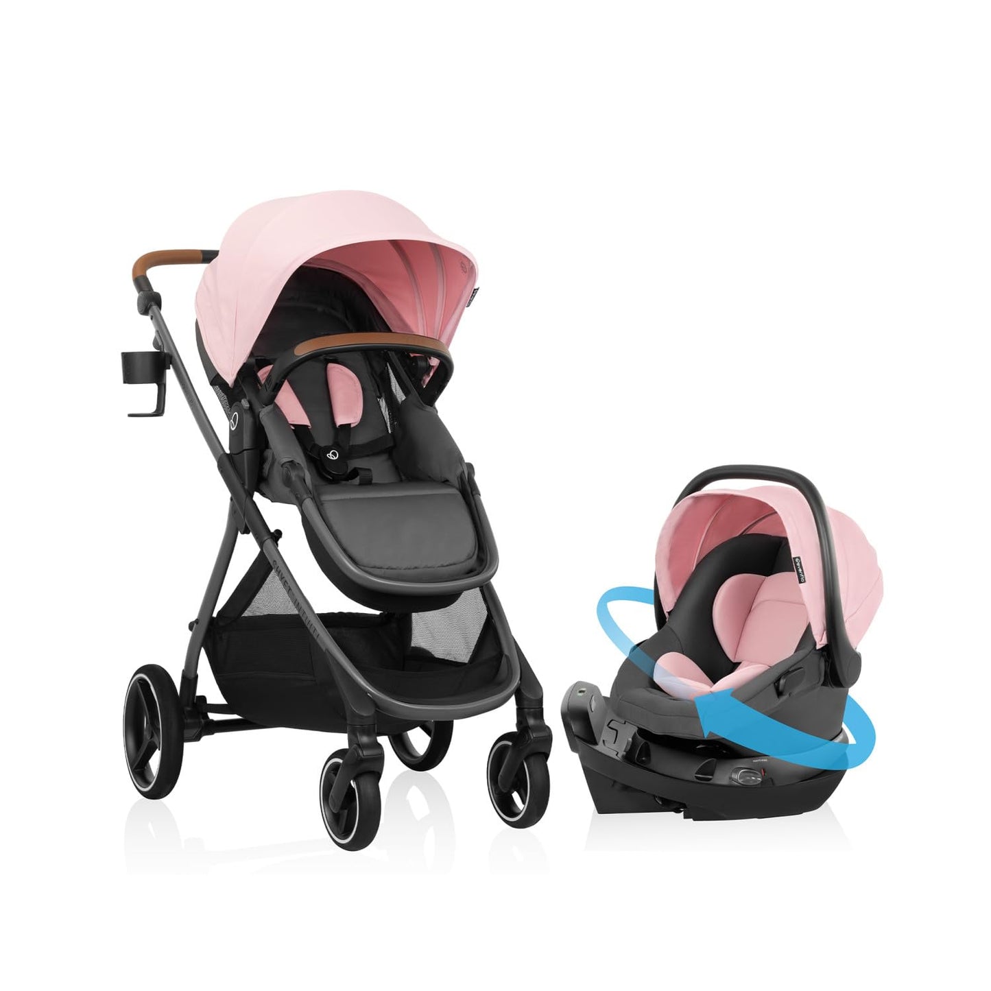 Travel System Stroller with Rotating Infant Car Seat & Lightweight Modular Design