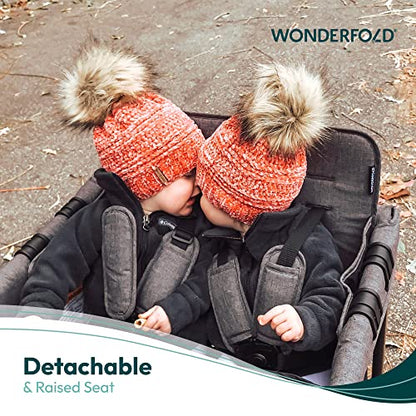 Premium 4-Seater Wagon Stroller with Removable Raised Seats & Adjustable Canopy