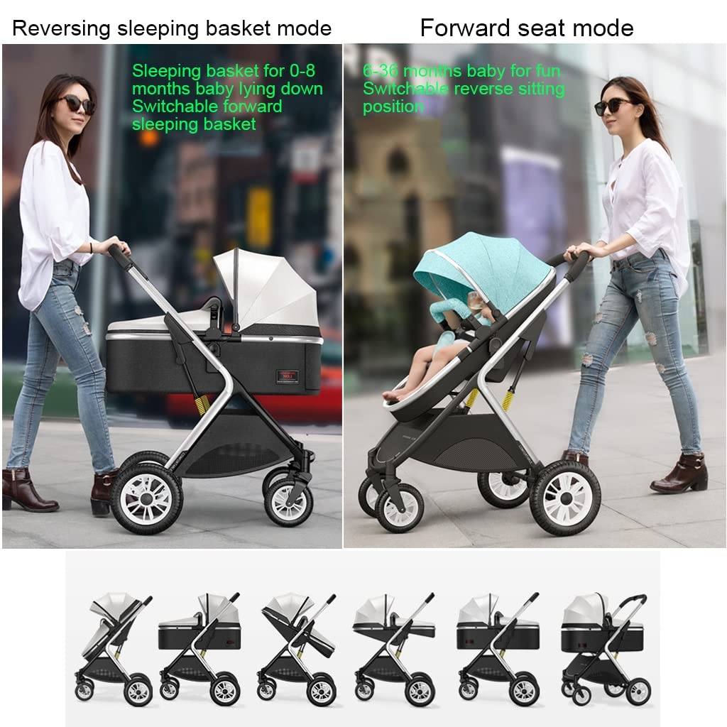 Twin Stroller for Newborn and Toddler with Independent Seats & One-Hand Fold Compact Design