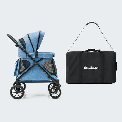 All-Terrain Multi-Use Kids Wagon Stroller with Magnetic Safety Harness, Rain Cover & High Weight Capacity