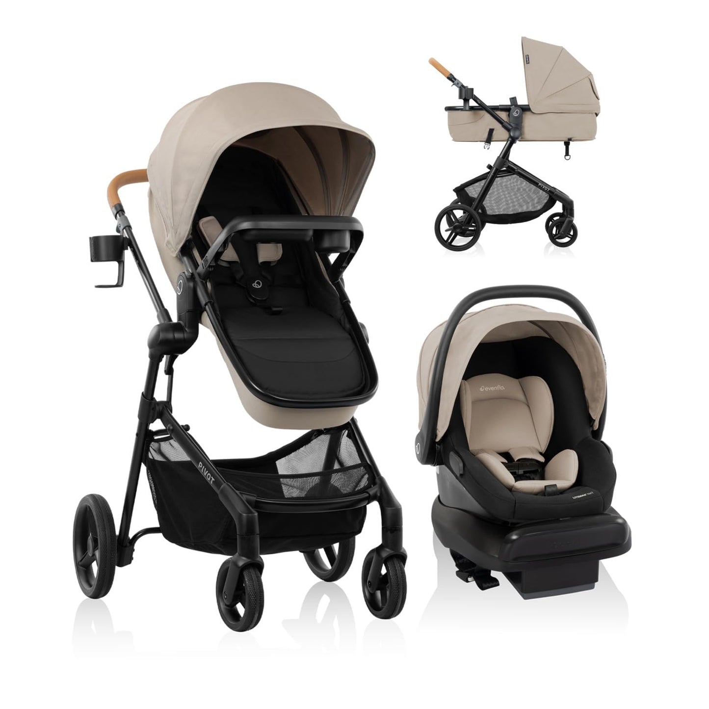 Travel System Stroller with Infant Car Seat & Base, Compact Fold Design