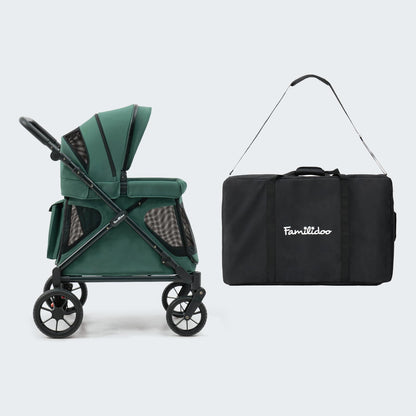 All-Terrain Multi-Use Kids Wagon Stroller with Magnetic Safety Harness, Rain Cover & High Weight Capacity