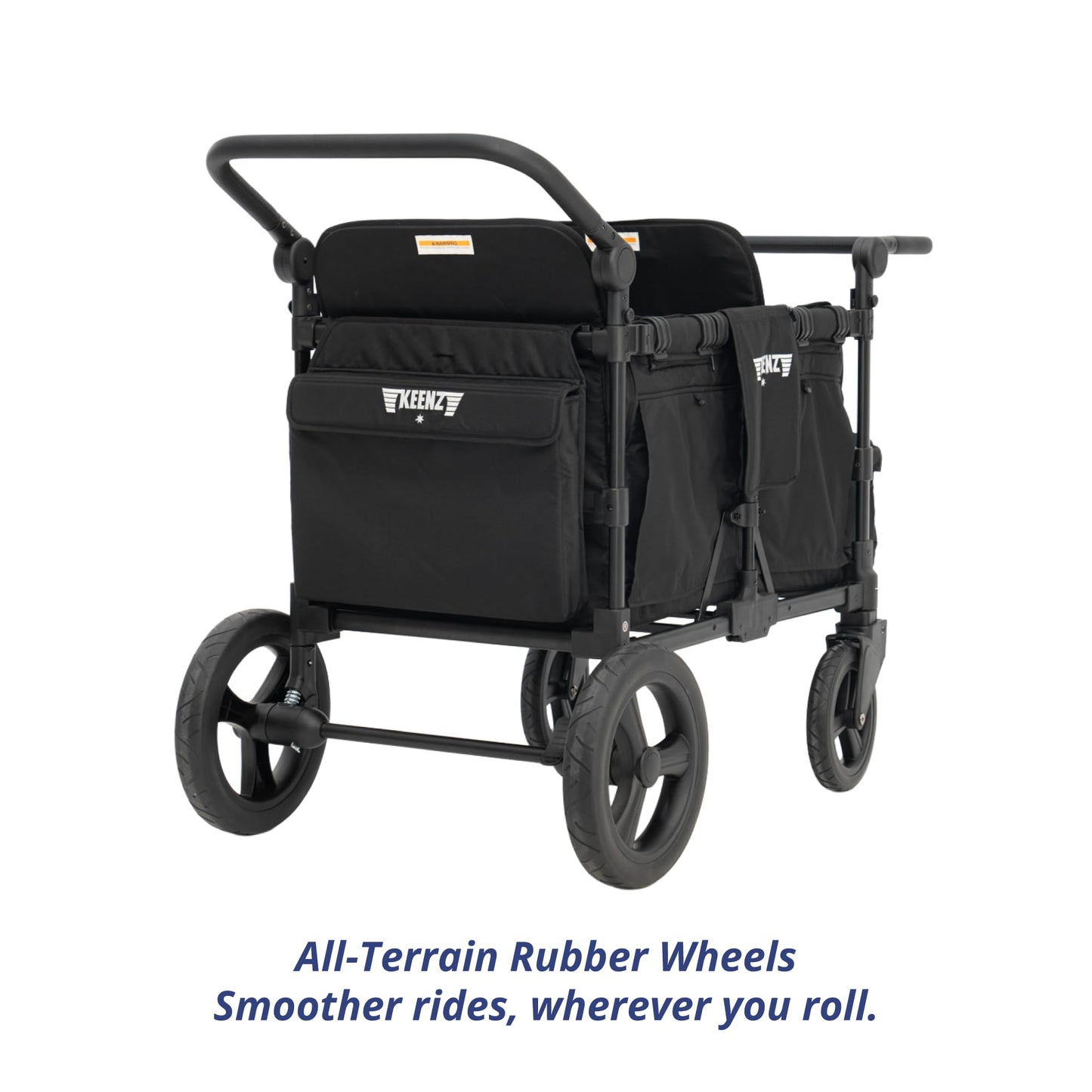 All-Terrain Wagon Stroller for 4 Kids with Reclining Seats, Cooler & Push-Pull Handle