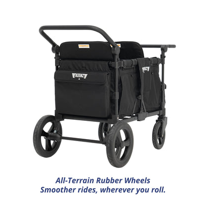All-Terrain Wagon Stroller for 4 Kids with Reclining Seats, Cooler & Push-Pull Handle