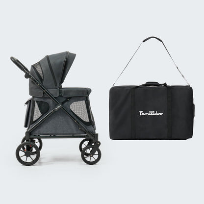 All-Terrain Multi-Use Kids Wagon Stroller with Magnetic Safety Harness, Rain Cover & High Weight Capacity