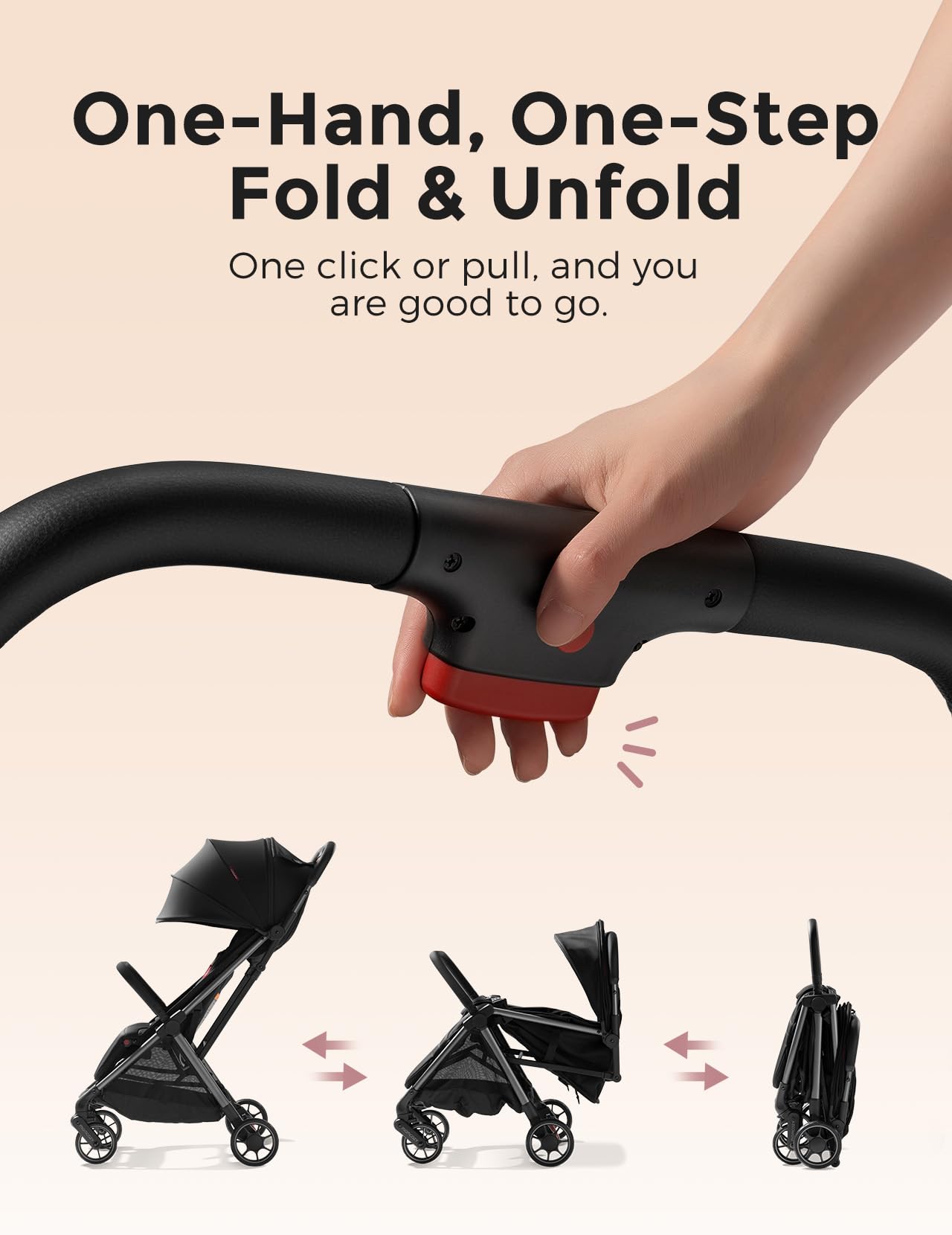 Lightweight Compact Travel Stroller with Easy Fold Design