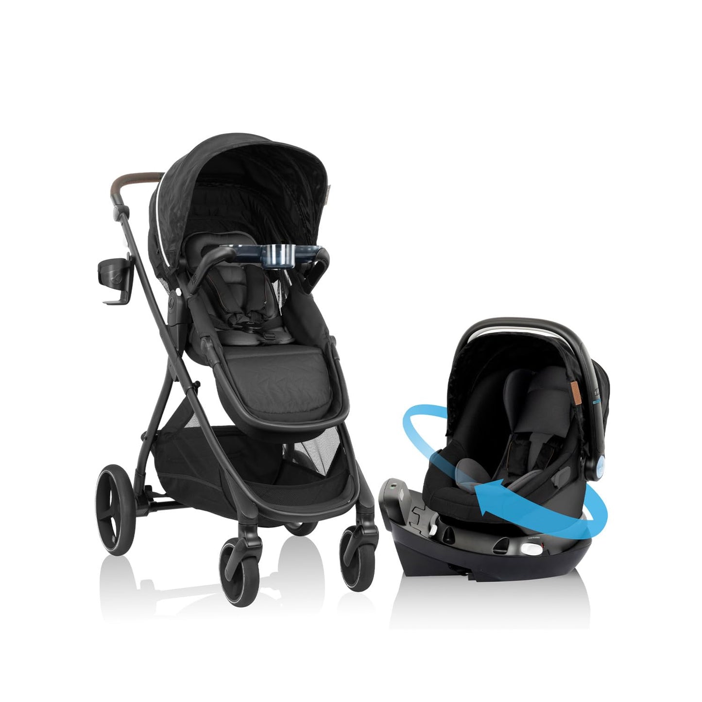 Travel System Stroller with Infant Car Seat & One-Hand Fold Design