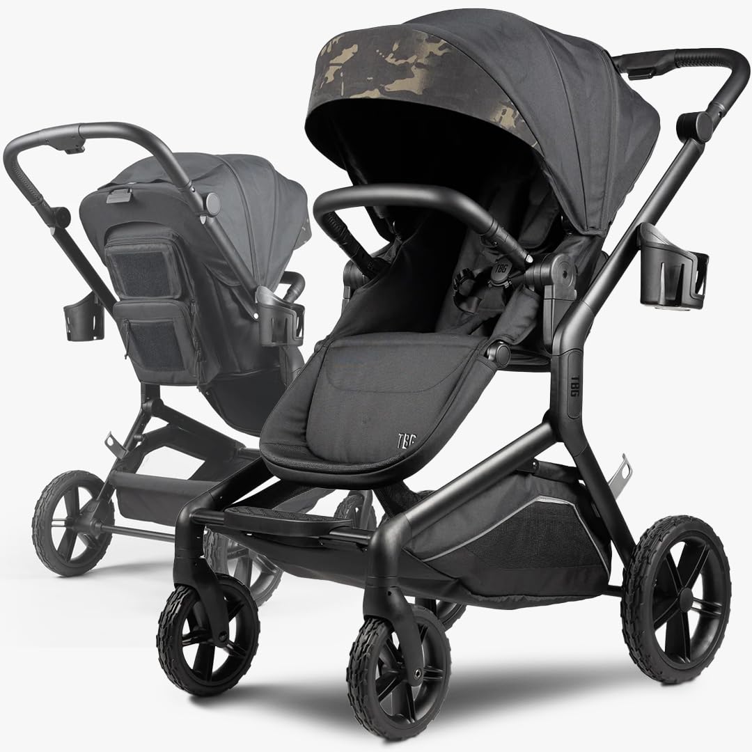 All-Terrain Rugged Stroller with Adjustable Canopy & Storage Basket