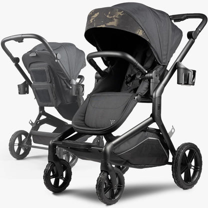 All-Terrain Rugged Stroller with Adjustable Canopy & Storage Basket