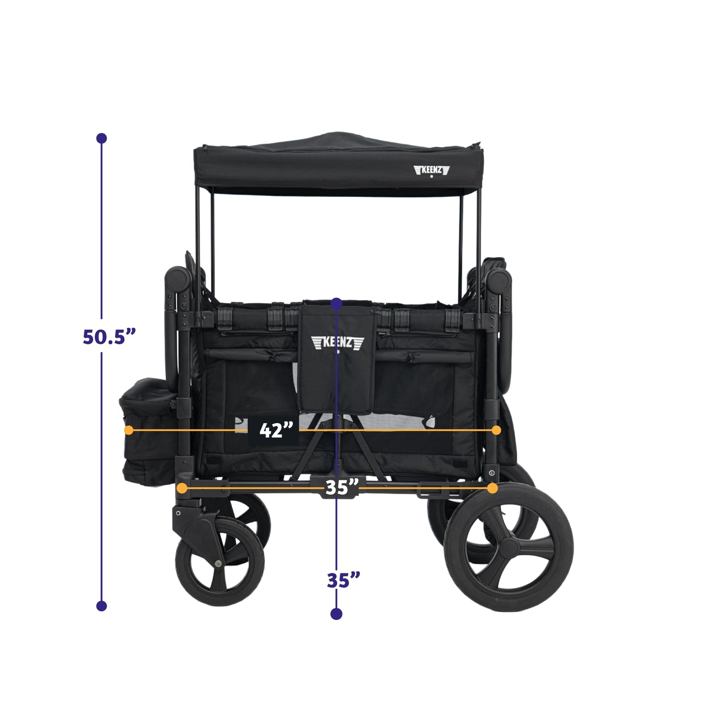 All-Terrain Wagon Stroller for 4 Kids with Reclining Seats, Cooler & Push-Pull Handle