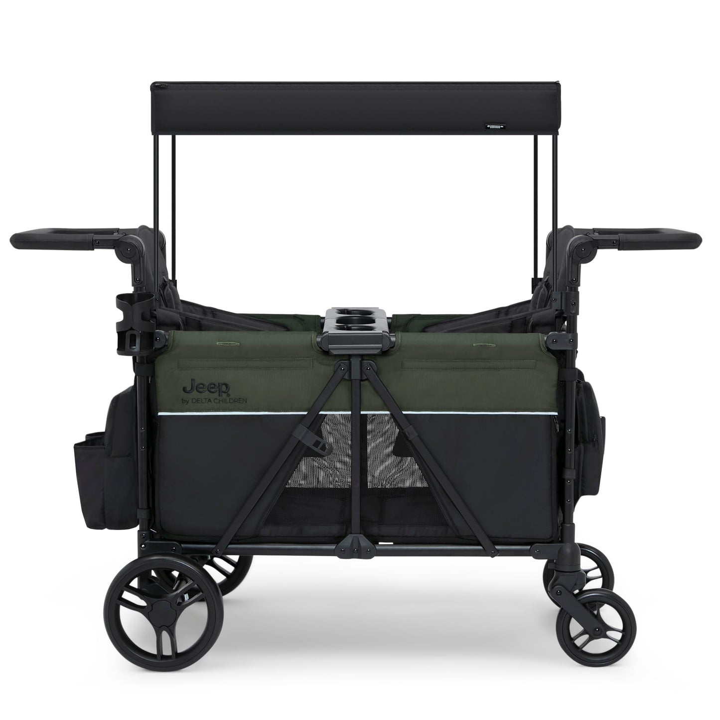 All-Terrain Stroller Wagon with Easy Push & Pull Design, Storage Basket & Folding Frame