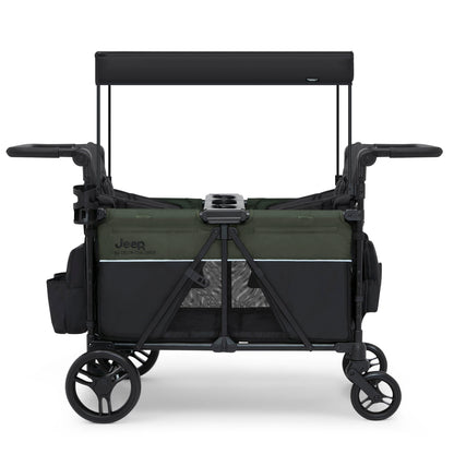 All-Terrain Stroller Wagon with Easy Push & Pull Design, Storage Basket & Folding Frame