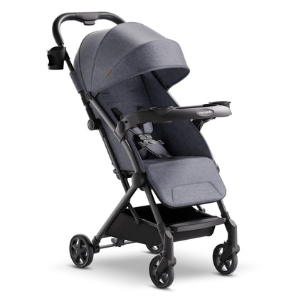 Lightweight Travel Stroller with One-Hand Fold, Snack Tray & Airplane-Ready Compact Design