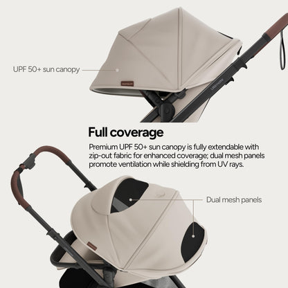 Full-Size Stroller with Bassinet, Newborn to Toddler Convertible Design