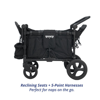 All-Terrain Wagon Stroller for 4 Kids with Reclining Seats, Cooler & Push-Pull Handle