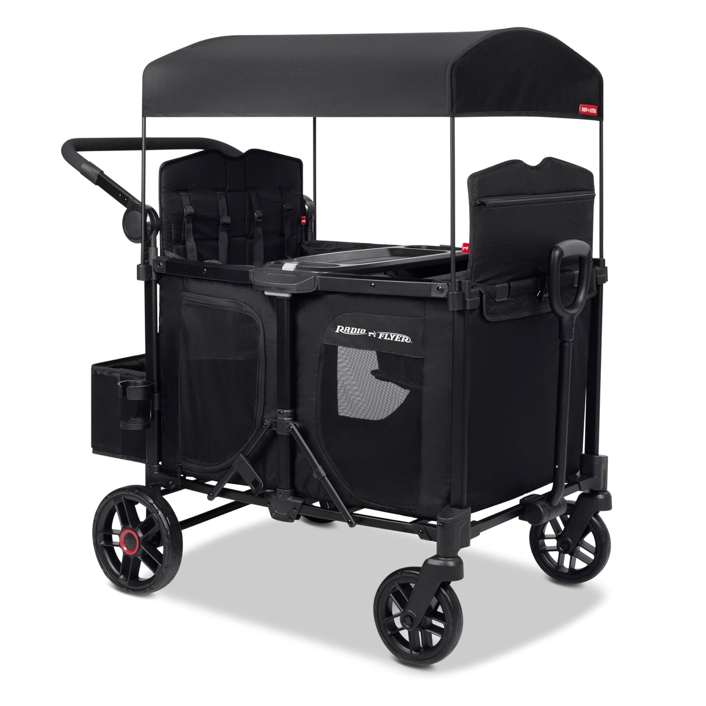 All-Terrain Wagon Stroller with Foldable Design & Push-Pull Handle System