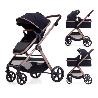 2-in-1 Convertible Baby Stroller with Bassinet Mode & Reversible Seat