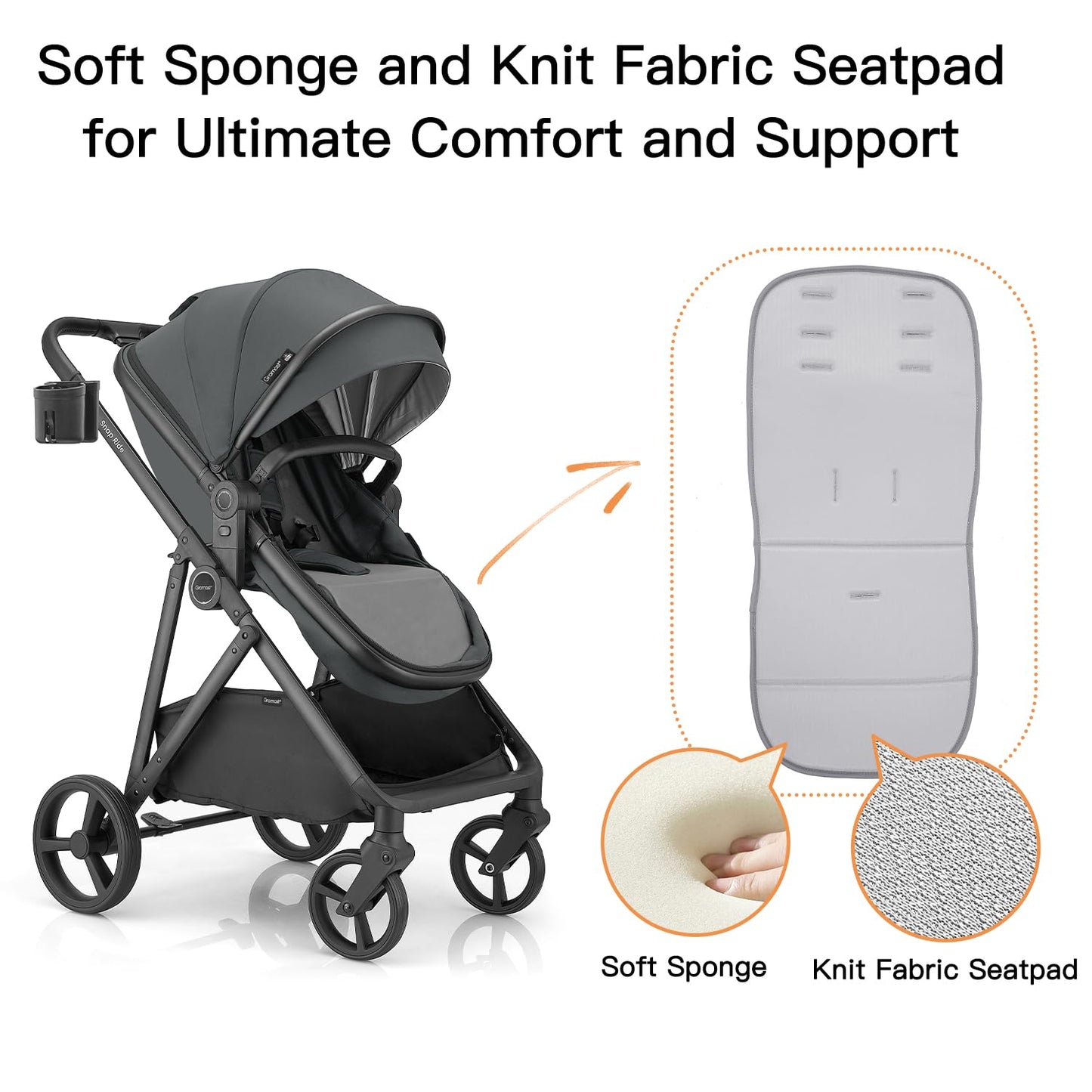 3-in-1 Baby Stroller Convertible Travel System with Bassinet Mode