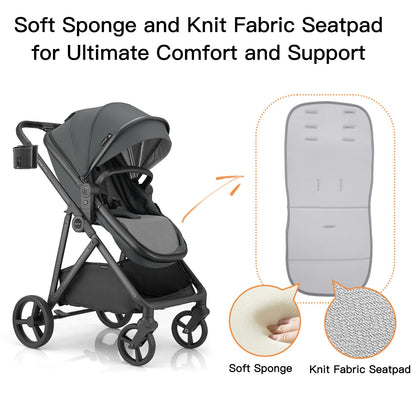 3-in-1 Baby Stroller Convertible Travel System with Bassinet Mode