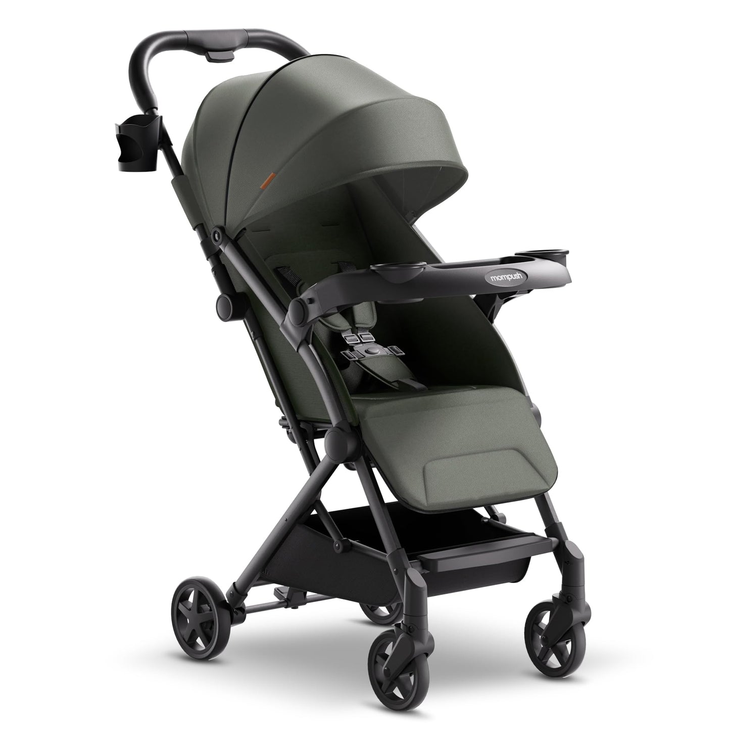 Lightweight Travel Stroller with One-Hand Fold, Snack Tray & Airplane-Ready Compact Design